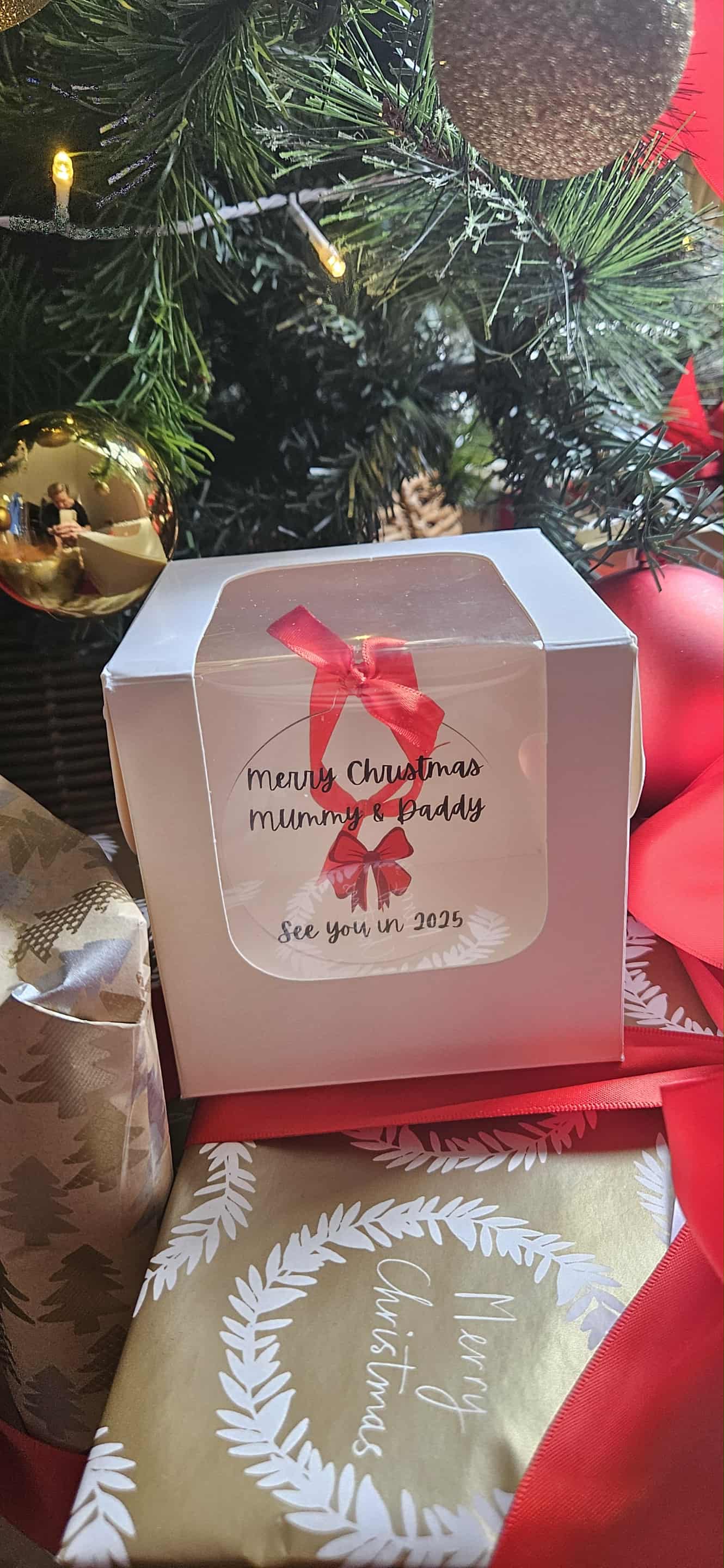 Merry Christmas Mummy & Daddy - see you in 2026 Bauble
